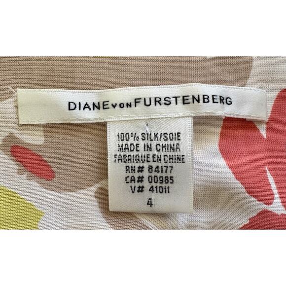 Diane von Furstenberg Women's Blue Silk Shift Dress Riviera Floral Print Size 4 - Picture 12 of 14